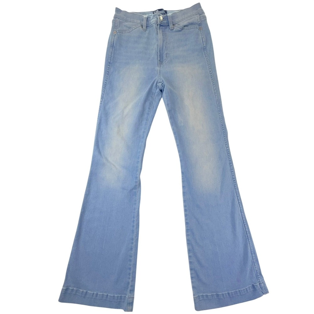 GAP Women's High Rise Flare Jeans Light Jordania Blue Denim Size 4/27R 676910-00